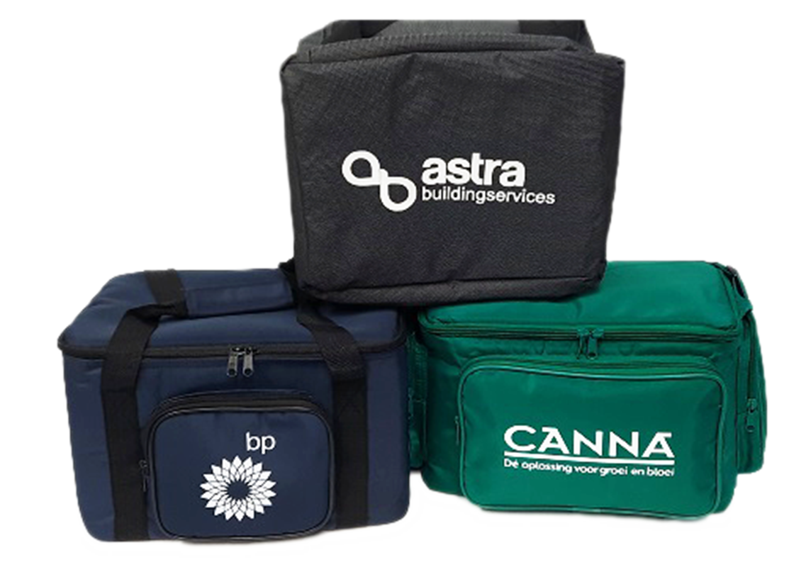 cool bags branded with corporate logos