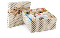 Packed Quality Fare food product from Interhampers showing a stack of neatly arranged packaged meal items.
