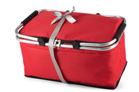 Closed view of Interhampers The Shoppers Choice shopping bag with sturdy handles and branded logo on white background.