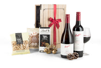 Open Penfolds Duo Pack featuring two bottles of premium wine from Interhampers, showcasing the elegant wine labels and packaging.