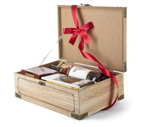 Canadian Club whiskey chest by Interhampers, packed with bottles inside a sturdy wooden crate.