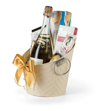Colorful Let's Celebrate gift box by Interhampers with assorted snacks and treats arranged for celebration.